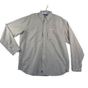 EAG Elite Engineered Angling Gear Shirt Men's LG Long Sleeve Green Plaid Fishing